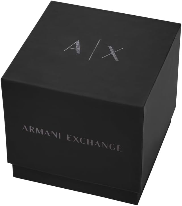 Armani Exchange Reloj Hombre, Movimiento Cuarzo cronógrafo y Caja 44mm con Correa Silicona