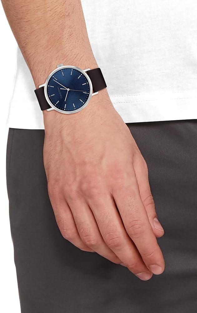 Calvin Klein Reloj Analógico de Cuarzo para Hombre Colección Modern Mesh con Pulsera de Cuero o Acero Inoxidable en Enlace o Malla