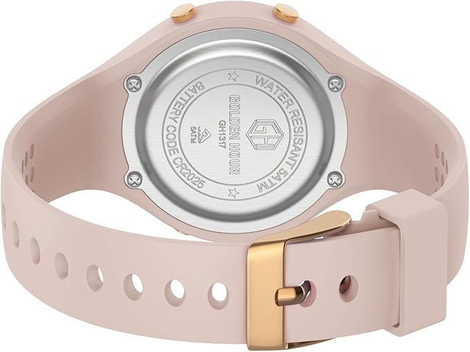 GOLDEN HOUR Reloj Digital Mujer, Resistente al Agua hasta 5 ATM, Deportivo, cronógrafo, Correa de Silicona, Reloj de Pulsera para Mujer con Fecha, Esfera Luminosa de fácil Lectura
