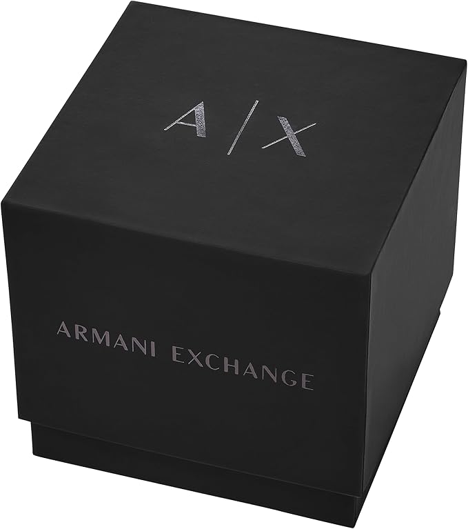 Armani Exchange Reloj hombre, Movimiento cronógrafo de cuarzo y caja de 48mm con correa de acero inoxidable