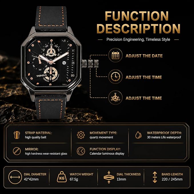 Juego de Regalo para Hombre, Reloj de Pulsera, Llavero, Gafas de Sol, día del Padre, día de San Valentín, Boda, Navidad, Novio, Regalo