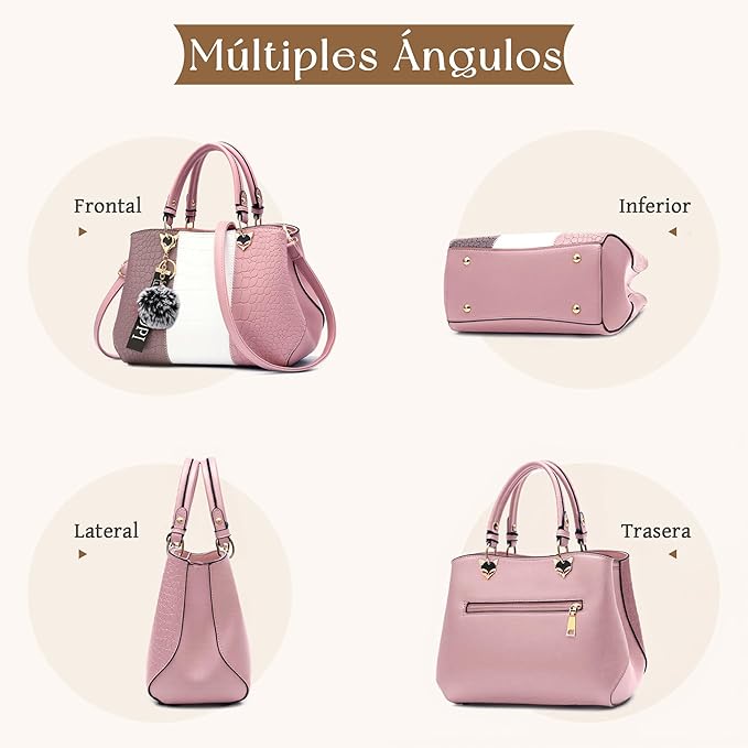 VARLIVOO Casual Bolsos para Mujer Bolsos Bandolera Bolsos de Mano Bolsos Totes para Mujer Bolso Señoras Cocodrilo Patrón Impermeable PU Cuero