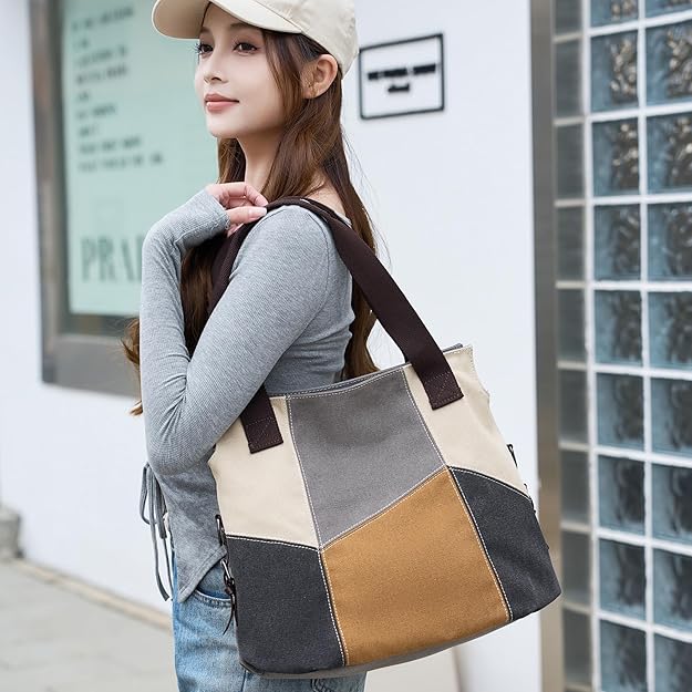 Bolso de Lona para Mujer Bolso de Las Señoras de la Lona Bolso de Hombro de Las Mujeres Bolso Bandolera Bolso Tote Bolso Shopper