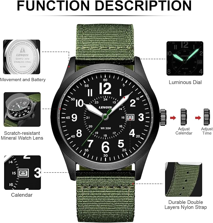 LN LENQIN Reloj Hombre Relojes Militares Relojes Analógicos De Cuarzo para Hombres