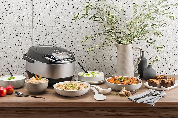 Russell Hobbs Robot de Cocina Cook@Home - Capacidad 5 L, Recipiente de Acero Inoxidable, Tapa Anticondensación, Plata - 21850-56