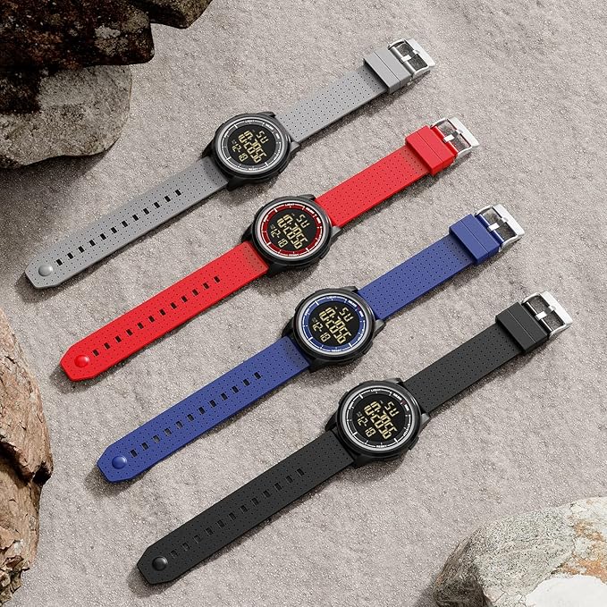 GOLDEN HOUR Relojes Digitales Impermeables Deportivos Ultrafinos para Hombre con Pantalla Gran Angular Correa de Caucho Reloj de Pulsera para Hombre Mujer