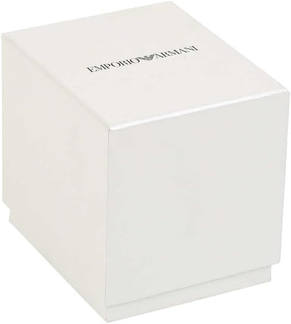 Emporio Armani Relojes para Hombre, Movimiento de Cuarzo de Tres Agujas con Fecha y Caja de 43mm con Correa de Acero Inoxidable