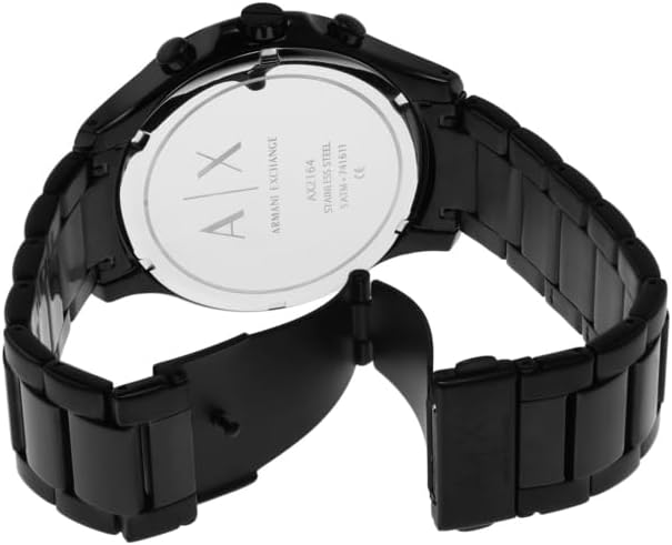 Armani Exchange Relojes de Hombre, Movimiento de Cuarzo cronógrafo y Caja de 46 mm con Correa de Acero Inoxidable