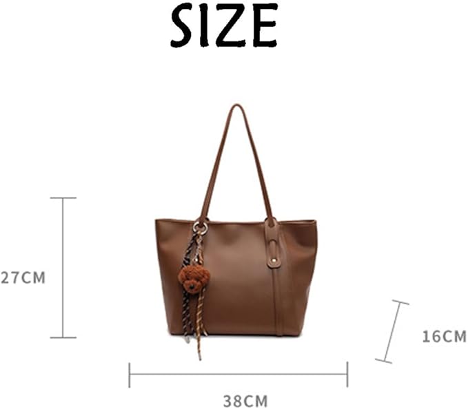 Hixingo Bolsos de Mujer Grande Bolso de Hombro Clásico Bolso de Mano para Mujer, Versátiles Bandolera Totes para Trabajo Escuela Viajes Casual Bolso de Señoras (Café,38 * 27 * 16cm)