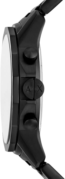 Armani Exchange Reloj Negro para Hombre, Movimiento cronógrafo Cuarzo y Caja 44mm con Correa Acero Inoxidable