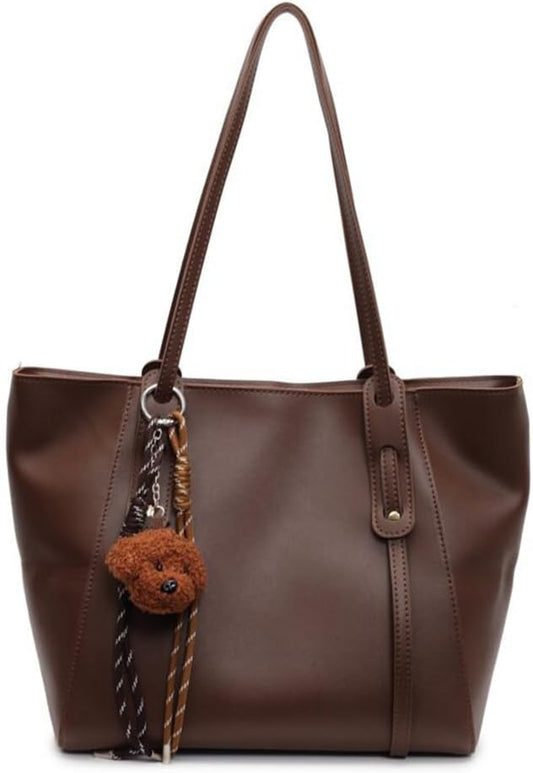 Hixingo Bolsos de Mujer Grande Bolso de Hombro Clásico Bolso de Mano para Mujer, Versátiles Bandolera Totes para Trabajo Escuela Viajes Casual Bolso de Señoras (Café,38 * 27 * 16cm)