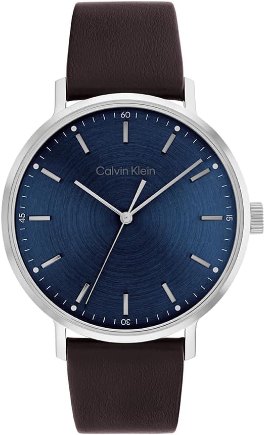 Calvin Klein Reloj Analógico de Cuarzo para Hombre Colección Modern Mesh con Pulsera de Cuero o Acero Inoxidable en Enlace o Malla