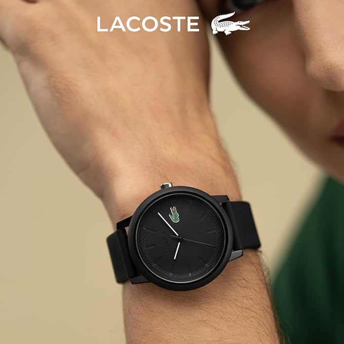 Lacoste Reloj Analógico de Cuarzo para Hombre o Mujer, con una Elegante Correa de Silicona con Textura Petit piqué