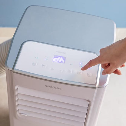 Cecotec Aire Acondicionado Portátil con Mando a Distancia ForceClima 7100. 7000 BTU, Bajo Consumo, Pantalla LED, 4 Modos, 2 Velocidades, Cobertura 15-20m2 [Clase de eficiencia energética A]