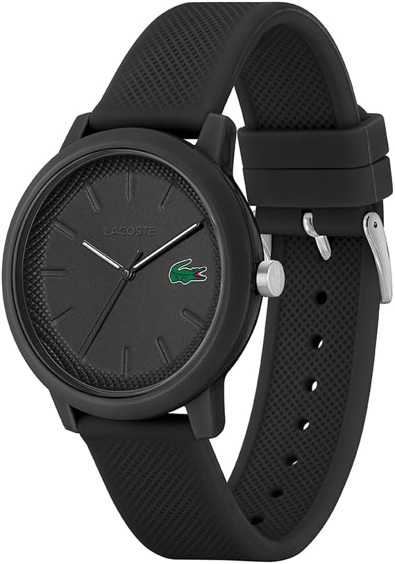 Lacoste Reloj Analógico de Cuarzo para Hombre o Mujer, con una Elegante Correa de Silicona con Textura Petit piqué