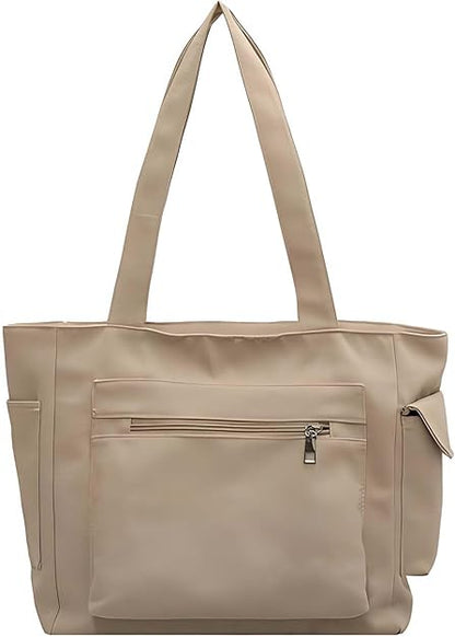 Amexo Bolso Bandolera Señoras Grande Bolso de Lona para Mujer Bolso de Hombro de Moda para Mujer Bolso de Mano con Cremallera y Muchos Compartimentos para el Día a día Oficina Escuela Viajes