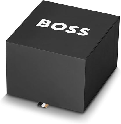 BOSS Reloj Cronógrafo de Cuarzo para Hombre 44 mm Colección VELOCITY con Correa de Silicona, Función de Fecha, 3 Subesferas, Resistencia al Agua 5ATM