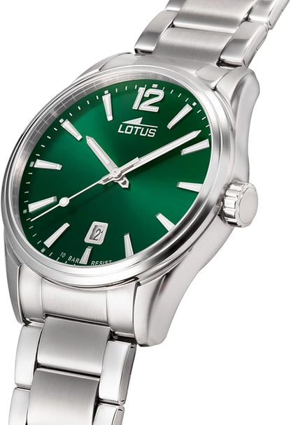 LOTUS Reloj Hombre Analógico de Acero Inoxidable 316l Plateado