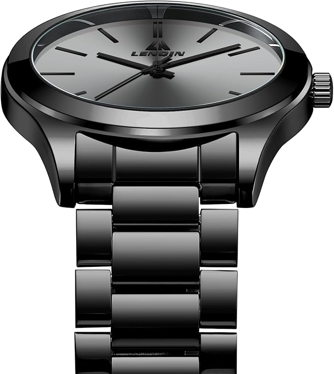 LN LENQIN Reloj Hombre Relojes De Acero Inoxidable para Hombres Relojes De Pulsera Impermeables para Hombres Reloj De Cuarzo Analógico De Diseño De Negocios De Moda