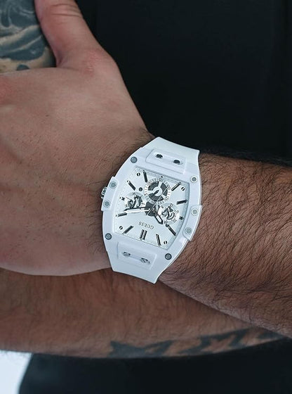 Guess Trend Casual Tonneau Diamond - Reloj de 43 mm para Hombre