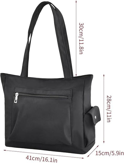 Amexo Bolso Bandolera Señoras Grande Bolso de Lona para Mujer Bolso de Hombro de Moda para Mujer Bolso de Mano con Cremallera y Muchos Compartimentos para el Día a día Oficina Escuela Viajes