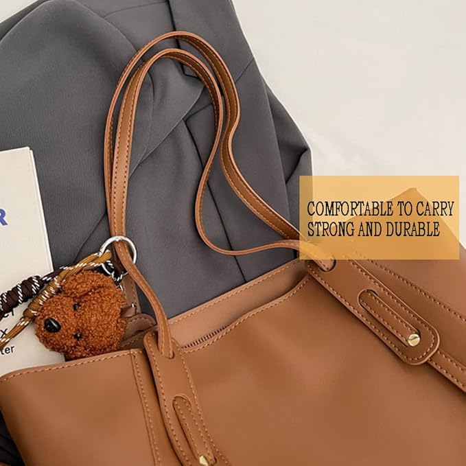 Hixingo Bolsos de Mujer Grande Bolso de Hombro Clásico Bolso de Mano para Mujer, Versátiles Bandolera Totes para Trabajo Escuela Viajes Casual Bolso de Señoras (Café,38 * 27 * 16cm)