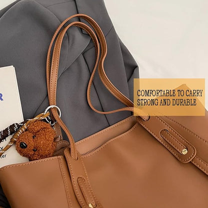 Hixingo Bolsos de Mujer Grande Bolso de Hombro Clásico Bolso de Mano para Mujer, Versátiles Bandolera Totes para Trabajo Escuela Viajes Casual Bolso de Señoras (Café,38 * 27 * 16cm)