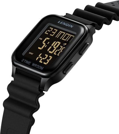 LN LENQIN Reloj Hombres Relojes Digitales para Hombres 50m Relojes Deportivos Impermeables Relojes de Muñeca para Hombres con Luz de Fondo/Temporizador/Alarma/Fecha LED