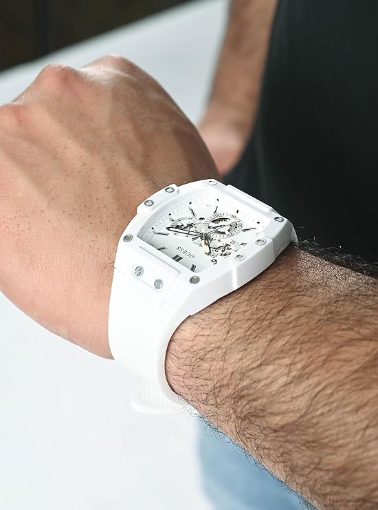 Guess Trend Casual Tonneau Diamond - Reloj de 43 mm para Hombre