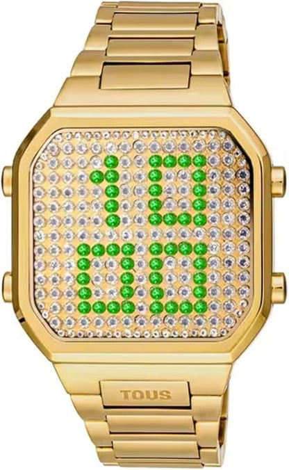 TOUS Watches d-Bear Reloj para Mujer Digital de Cuarzo con Brazalete de Acero Inoxidable bañado en Oro 3000130700