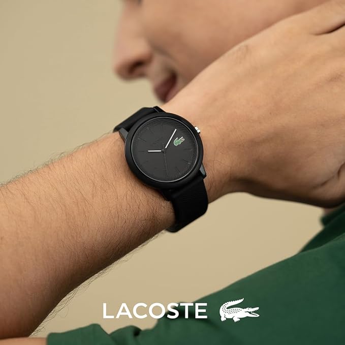 Lacoste Reloj Analógico de Cuarzo para Hombre o Mujer, con una Elegante Correa de Silicona con Textura Petit piqué