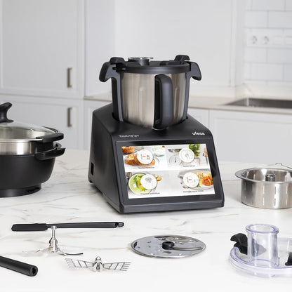 Ufesa TotalChef RK6 Robot de Cocina Multifunción Inteligente, Pantalla Digital 7”, WIFI, 30 Funciones, Jarra Acero Inox, Capacidad Máxima 3,5L, Báscula Integrada, 15 Programas, Accesorios