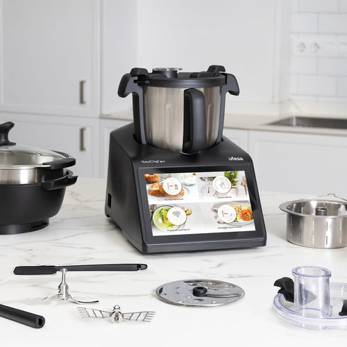 Ufesa TotalChef RK6 Robot de Cocina Multifunción Inteligente, Pantalla Digital 7”, WIFI, 30 Funciones, Jarra Acero Inox, Capacidad Máxima 3,5L, Báscula Integrada, 15 Programas, Accesorios