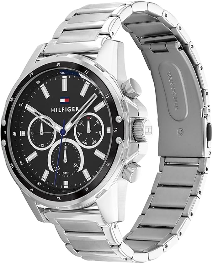 Tommy Hilfiger Reloj Analógico de Cuarzo Multifunción para Hombre con Correa en Acero Inoxidable o en SiliconaTommy Hilfiger Reloj Analógico de Cuarzo Multifunción para Hombre con Correa en Acero Inoxidable o en Silicona