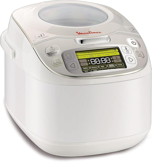 Moulinex Maxichef Advance MK8121 - Robot de cocina, 45 programas de cocción, programable hasta 24 horas, bol con capacidad hasta 4 personas, función diferido programable, Plata Premium