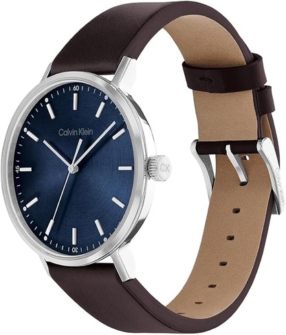 Calvin Klein Reloj Analógico de Cuarzo para Hombre Colección Modern Mesh con Pulsera de Cuero o Acero Inoxidable en Enlace o Malla