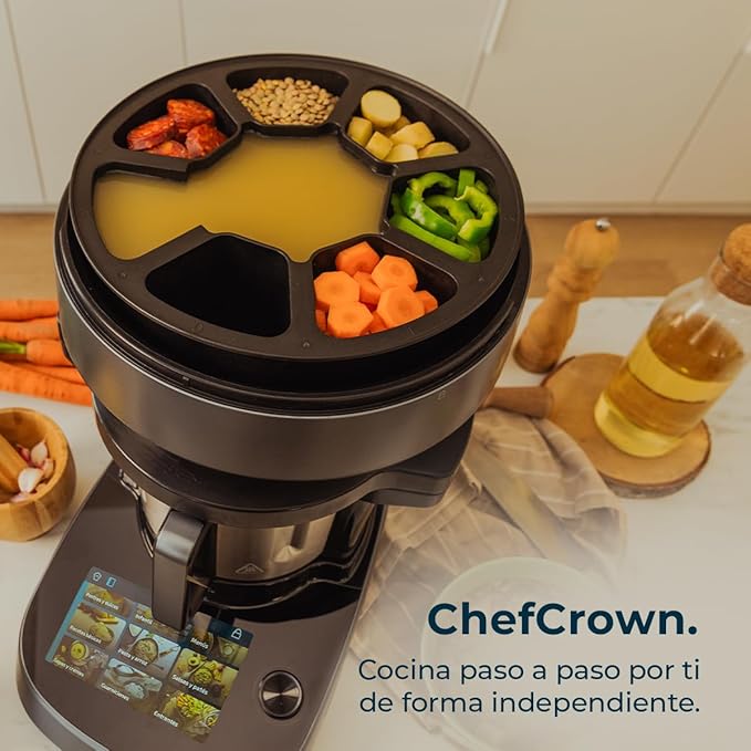 Cecotec Robot de Cocina Multifunción con Dispensador de Alimentos Mambo CooKing Total Gourmet. 2200W, 45 Funciones, Miles de Recetas Guiadas, Jarra Unique de 4,5L y Jarra Victory de 5L, Accesorios