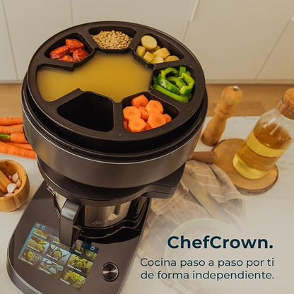Cecotec Robot de Cocina Multifunción con Dispensador de Alimentos Mambo CooKing Total Gourmet. 2200W, 45 Funciones, Miles de Recetas Guiadas, Jarra Unique de 4,5L y Jarra Victory de 5L, Accesorios