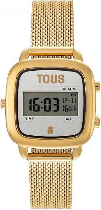 TOUS Reloj Digital con Brazalete de Acero Dorado, Colección D-Logo MiniTOUS Reloj Digital con Brazalete de Acero Dorado, Colección D-Logo Mini