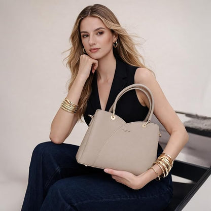 David Jones – Bolso de mano para mujer – Bolso de mano de piel sintética – Hombro – 3 compartimentos con varios bolsillos – Tote City Trabajo elegante clásico chic a la moda de tamaño mediano