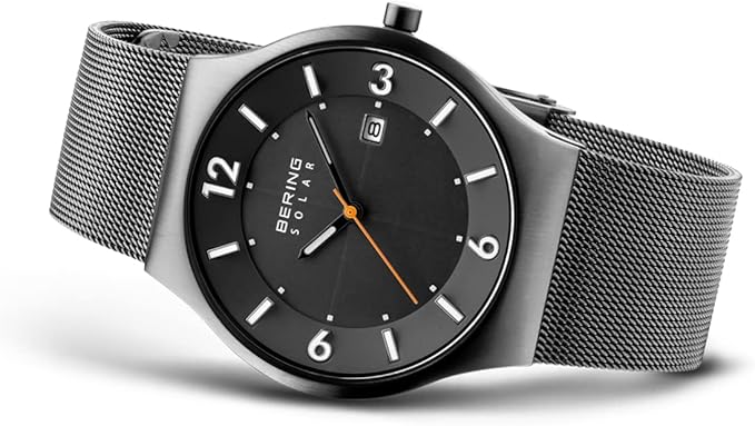Bering 14440 Reloj Solar para Hombre con Caja de Acero Inoxidable de 40 mm y Esfera, Correa milanesa, Cristal de Zafiro y Resistencia al Agua de 5 ATM