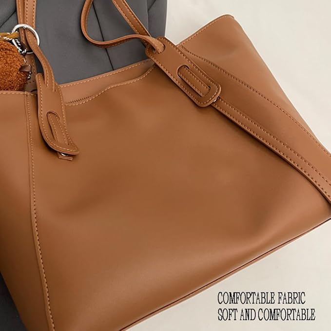 Hixingo Bolsos de Mujer Grande Bolso de Hombro Clásico Bolso de Mano para Mujer, Versátiles Bandolera Totes para Trabajo Escuela Viajes Casual Bolso de Señoras (Café,38 * 27 * 16cm)