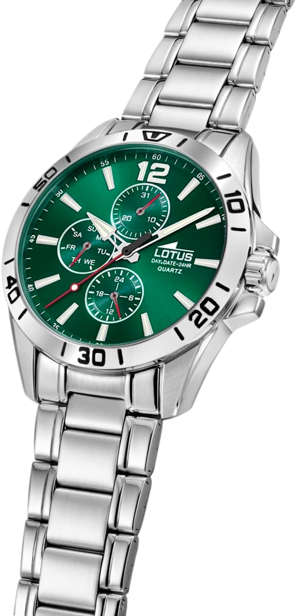 LOTUS Reloj Hombre Analógico de Acero Inoxidable 316l Plateado
