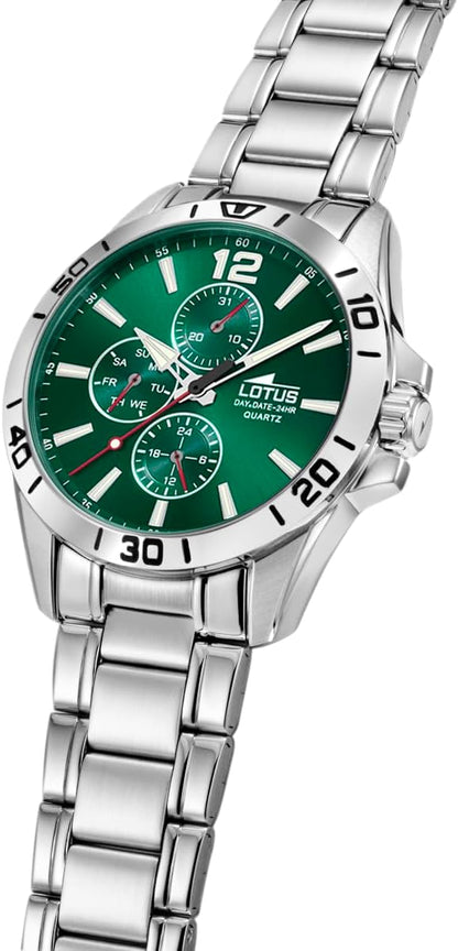 LOTUS Reloj Hombre Analógico de Acero Inoxidable 316l Plateado