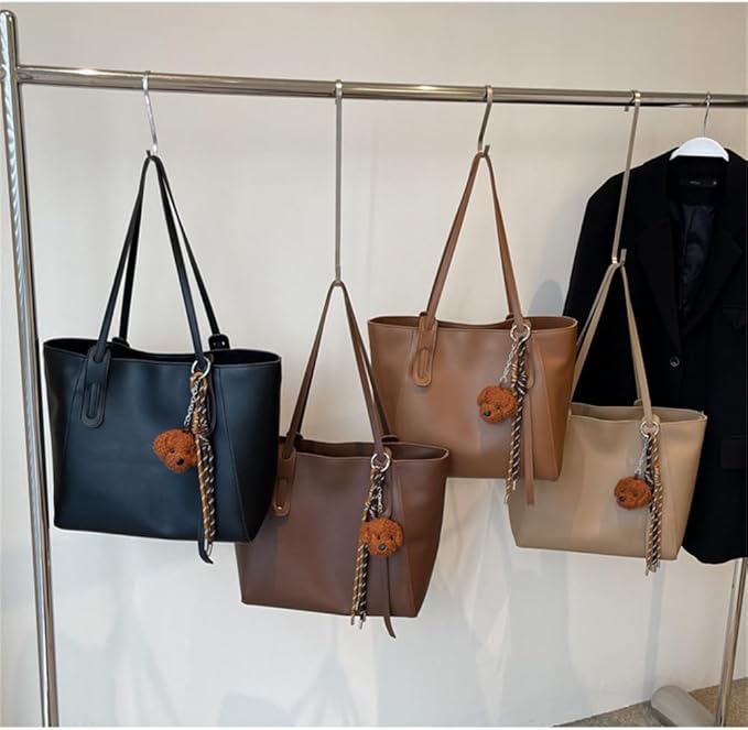 Hixingo Bolsos de Mujer Grande Bolso de Hombro Clásico Bolso de Mano para Mujer, Versátiles Bandolera Totes para Trabajo Escuela Viajes Casual Bolso de Señoras (Café,38 * 27 * 16cm)