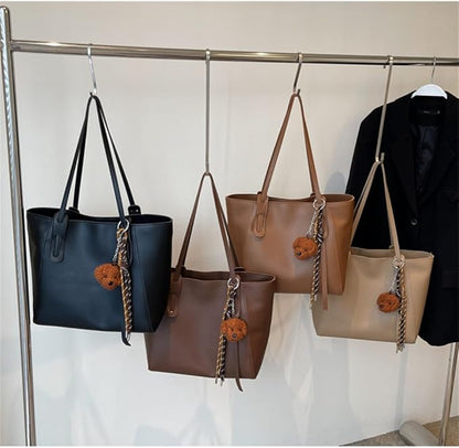Hixingo Bolsos de Mujer Grande Bolso de Hombro Clásico Bolso de Mano para Mujer, Versátiles Bandolera Totes para Trabajo Escuela Viajes Casual Bolso de Señoras (Café,38 * 27 * 16cm)