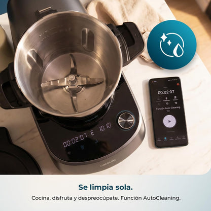 Cecotec Robot de Cocina Multifunción Mambo 11090 Daily. Capacidad 3,3 Litros, 37 Funciones, 4 Elaboraciones a la vez, Táctil, APP de Mambo con Recetario, Báscula y Jarra de Acero Inox, Compacto