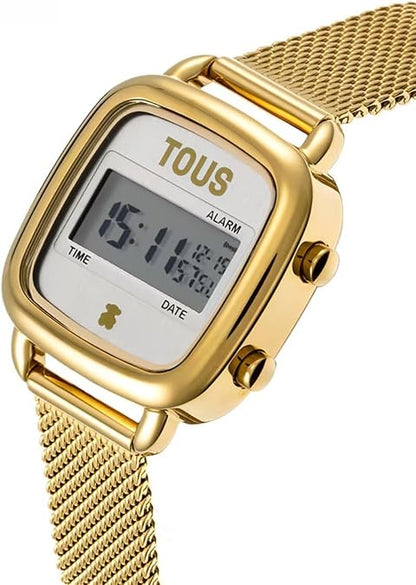 TOUS Reloj Digital con Brazalete de Acero Dorado, Colección D-Logo MiniTOUS Reloj Digital con Brazalete de Acero Dorado, Colección D-Logo Mini