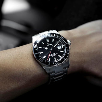 JAGUAR Reloj Hombre Analógico de Acero Inoxidable 316l Plateado - Movimiento de Cuarzo - Calendario - Cristal Zafiro de Alta Resistencia - Resistente al Agua 20 ATM J860/D Executive