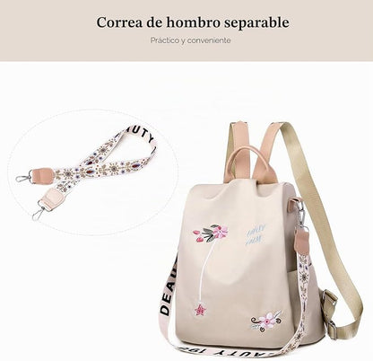 FANDARE Bolsos Mochila Mujer Bolsa de Hombro Bandolera Antirrobo Bolso Mochilas Tipo Casual Niña Bolsas Escolares Señoras Daypacks para Outdoor Viaje Commute Trabaja Impermeable Poliéster
